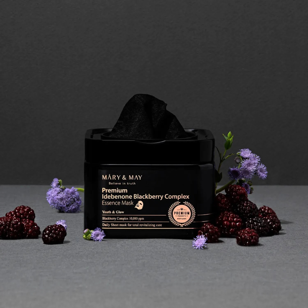 Premium Idebenon Blackberry Complex Essence Mask 20pcs