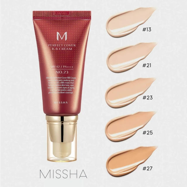 M Perfect Cover BB Cream SPF42/PA+++ No.21 Light Beige 50ml - Balmglam