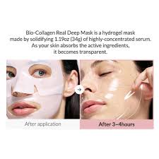Biodance Bio-Collagen Real Deep Mask 1 τεμαχio(34g), μάσκα προσώπου κολλαγόνου σε ροζ συσκευασία.