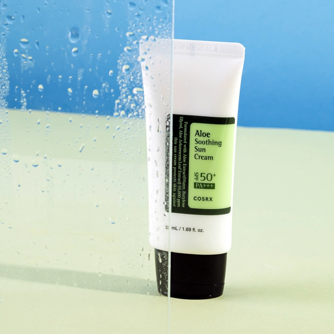 COSRX Aloe Soothing Sun Cream SPF50 κορεατικό αντηλιακό προσώπου με αλόη για ενυδάτωση και προστασία Balmglam.