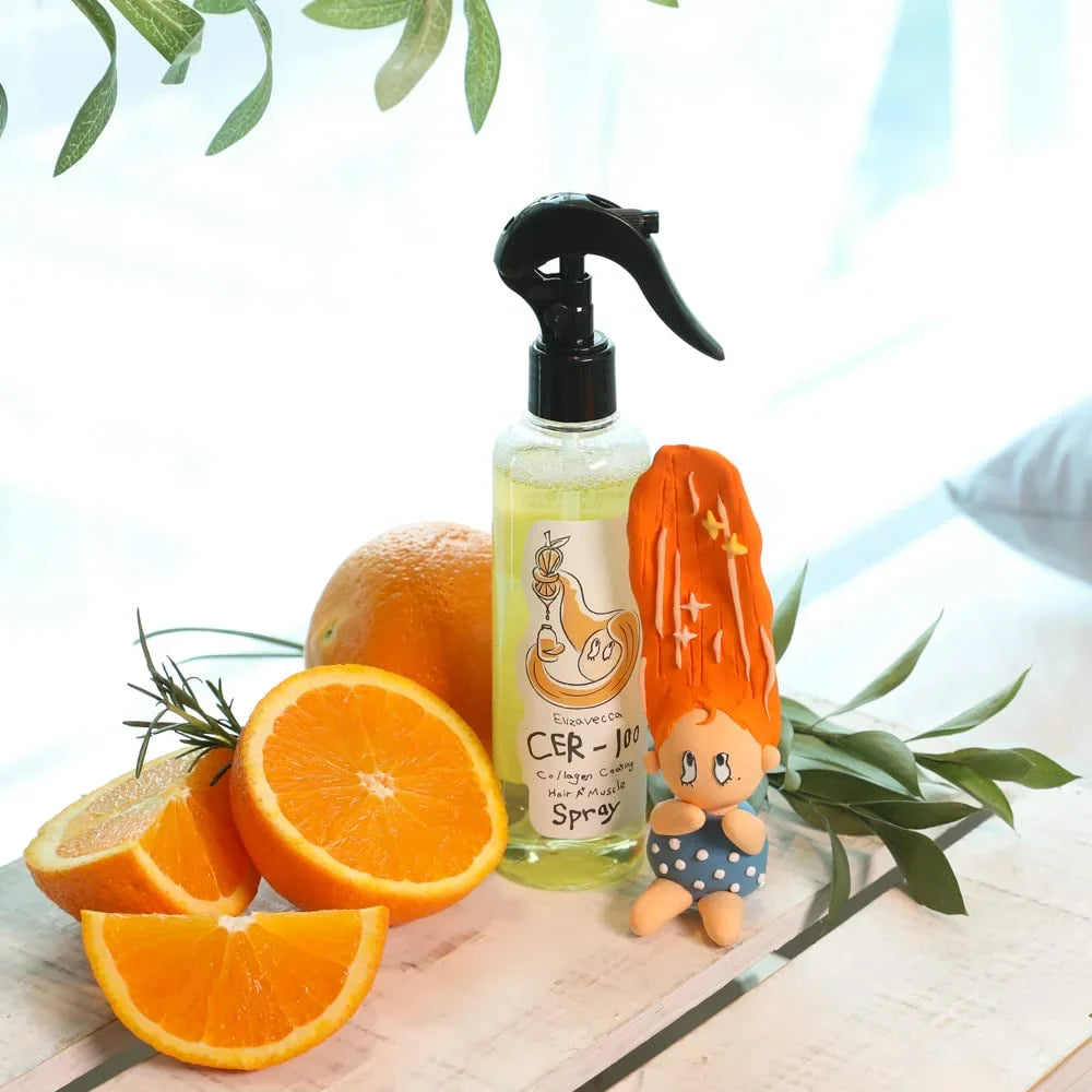 Leave-in σπρέι μαλλιών Elizavecca CER-100 Collagen Coating Hair A+ Muscle Spray σε λευκό μπουκάλι 250ml