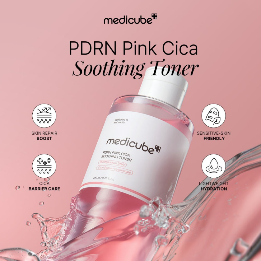 Medicube PDRN Pink Cica Soothing Toner - Τονωτική λοσιόν 250ml για ευαίσθητο δέρμα